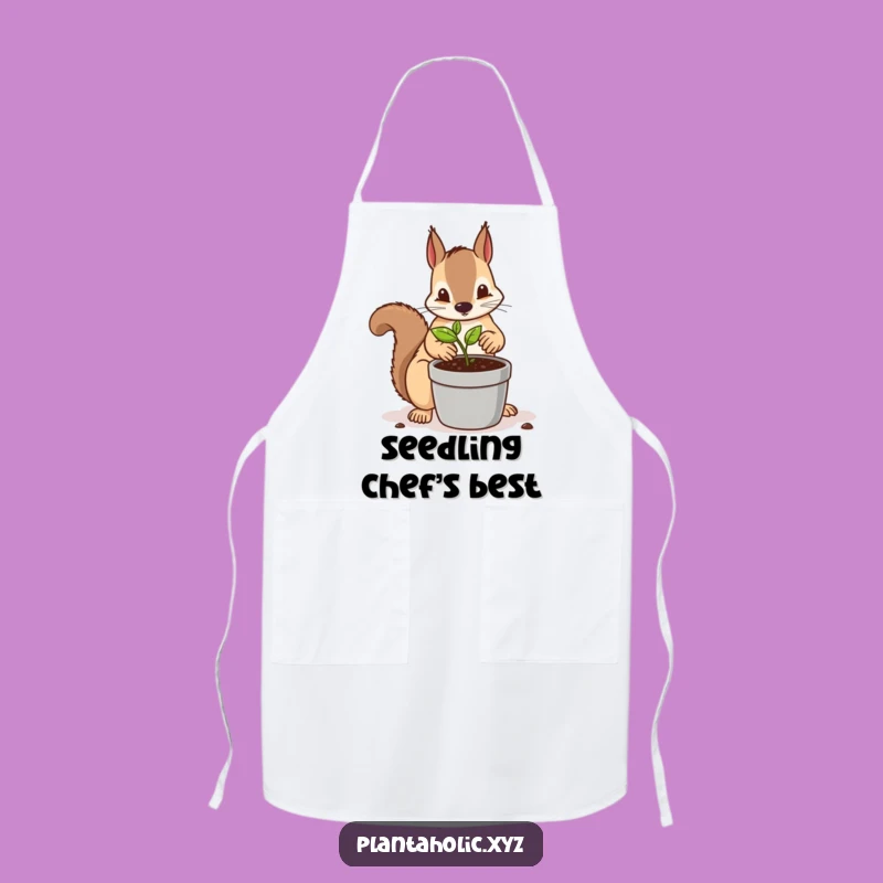 Funny Squirrel Repotting Apron - Kitchen Gardener's Diligence Gift