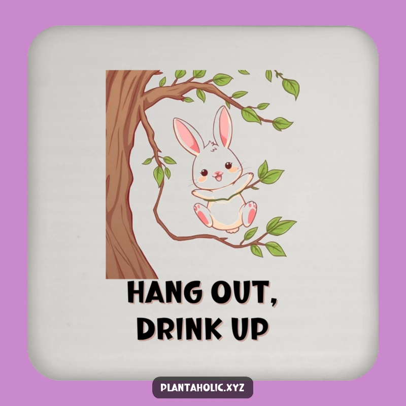Funny Rabbit Vine Swing Coaster - Protect Surfaces with Playful Charm