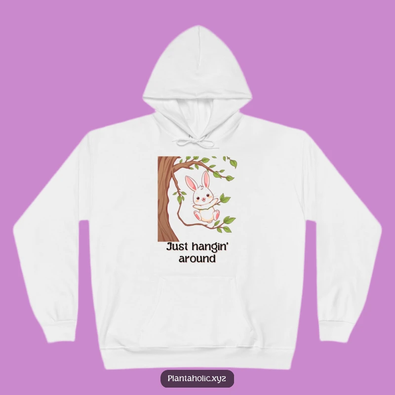 Funny Rabbit Vine Swing Hoodie - Cozy & Playful Woodland Apparel