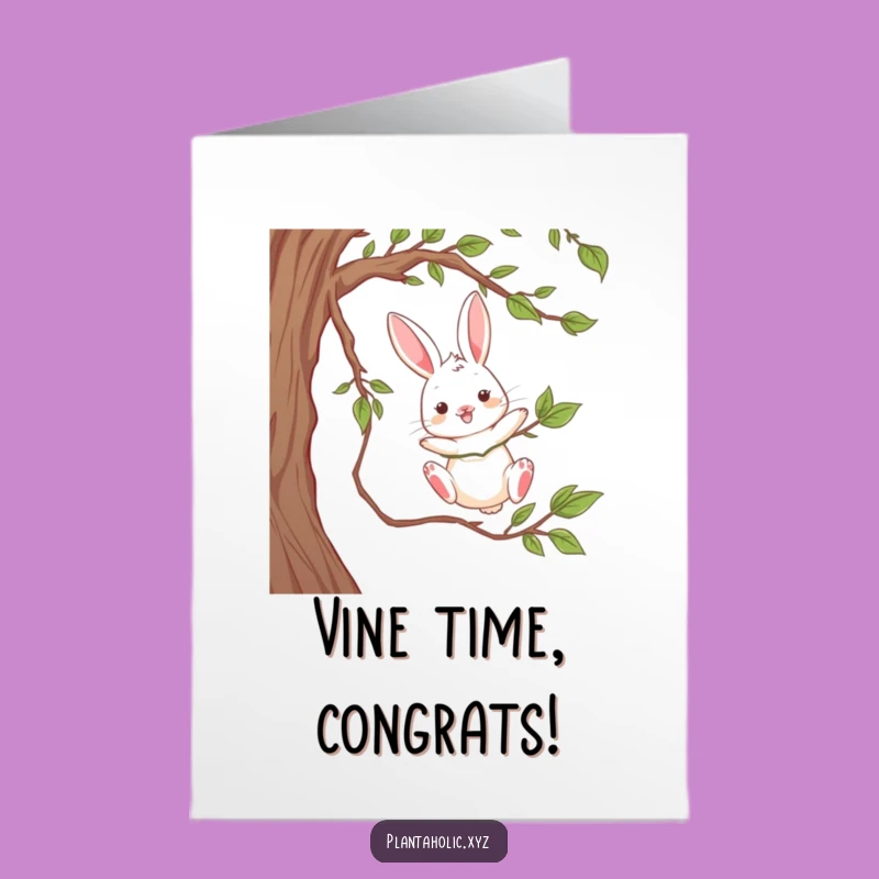 Free Printable Congrats Card: Dangling Rabbit, Joyful DIY Downloadable Gift
